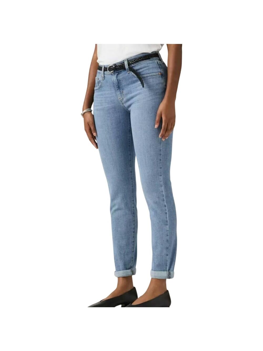 Levi's Boyfriend Midrise Stretchy Medium Wash Jeans Sz 30 / 27 inseam Preloved